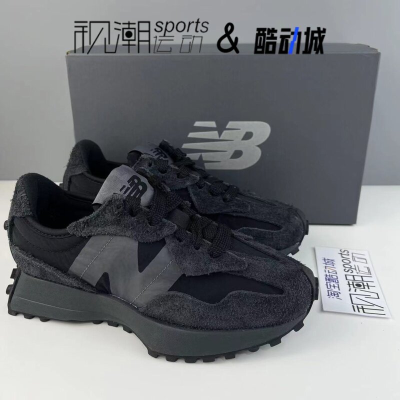 New Balance NB 327系列 黑色男女百搭透气运动休闲跑步鞋U327WCD