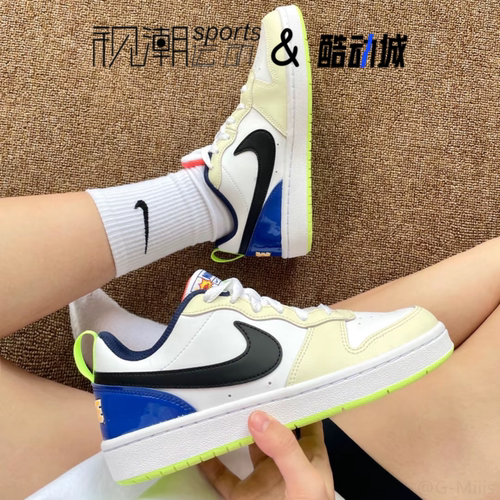 耐克CourtBorough2白蓝绿大童鞋