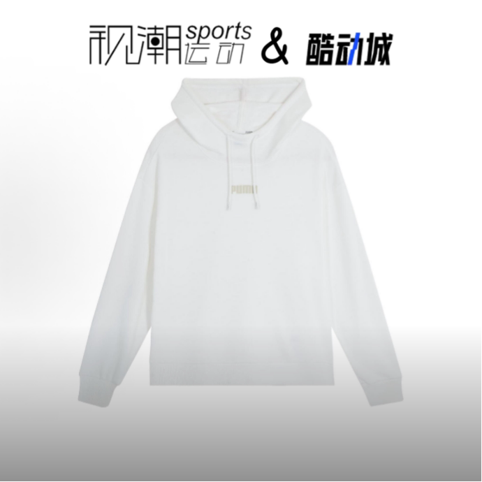 彪马白色卫衣连帽舒适运动休闲
