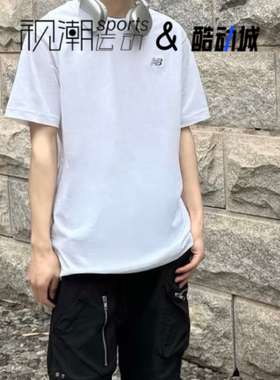 NewBalance NB白色男子简约百搭运动休闲圆领短袖T恤MT41509-WT