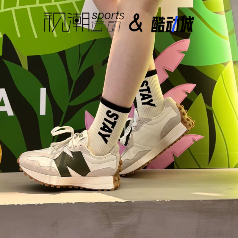 New Balance NB 327灰白绿男女复古透气运动休闲跑步鞋MS327ASN