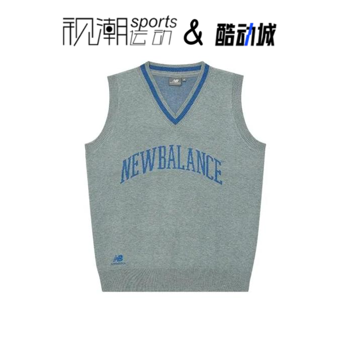 NB麻灰色男女套头马甲针织背心