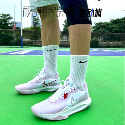 耐克Precision6白紫低帮运动跑鞋
