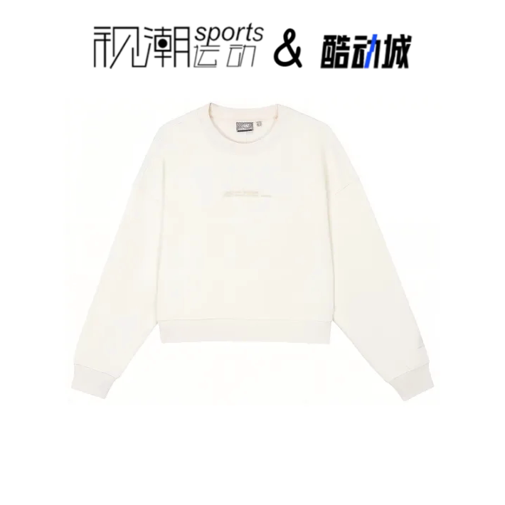 NB白色舒适宽松圆领套头长袖卫衣