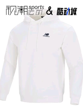 New Balance NB 白色男舒适百搭连帽长袖卫衣套头衫5CD38131-IV