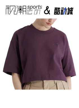 New Balance NB梅棕女子舒适透气运动休闲圆领短袖T恤WT43536-PLN