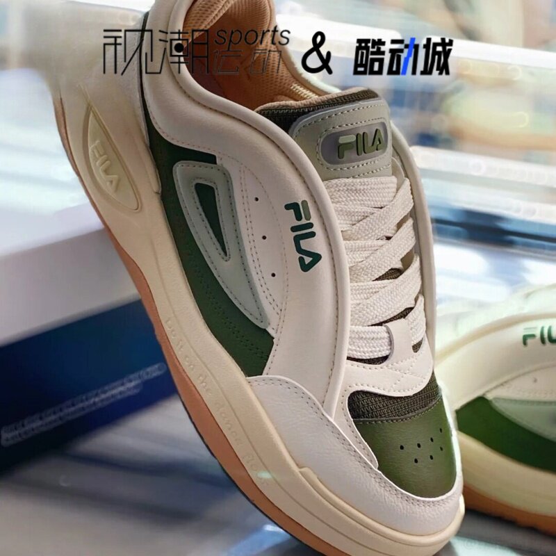 斐乐舞动二代白绿男厚底休闲板鞋