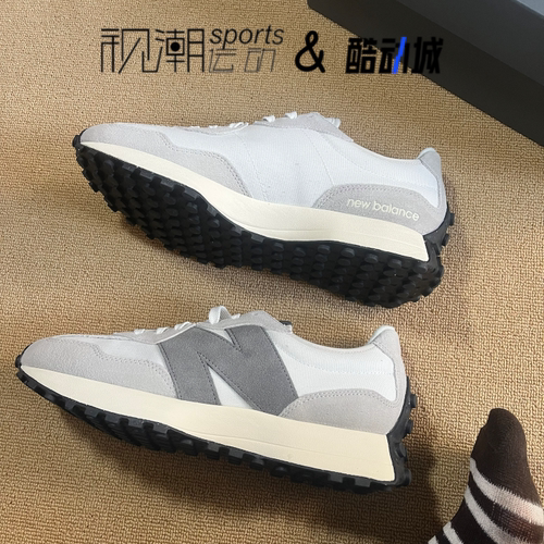 NB327灰白男女耐磨休闲跑步鞋