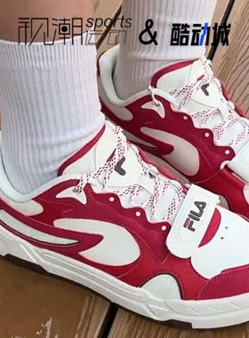 FILA斐乐Bank红色女子经典百搭厚底运动休闲板鞋T12W612953FMJ