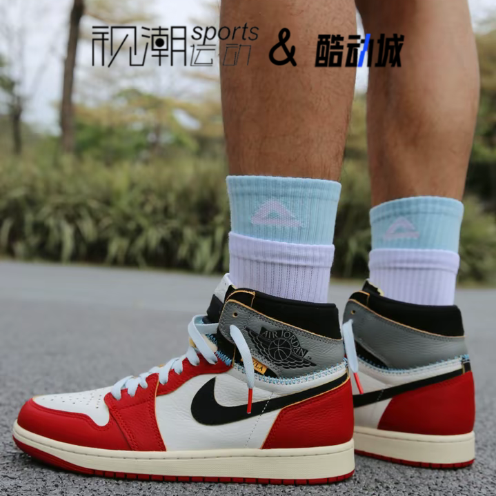 AJ1Union联名白红灰复古篮球鞋