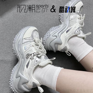 FILA斐乐鱼刺3代25年版 F52W541178FSW 白灰女厚底运动休闲老爹鞋