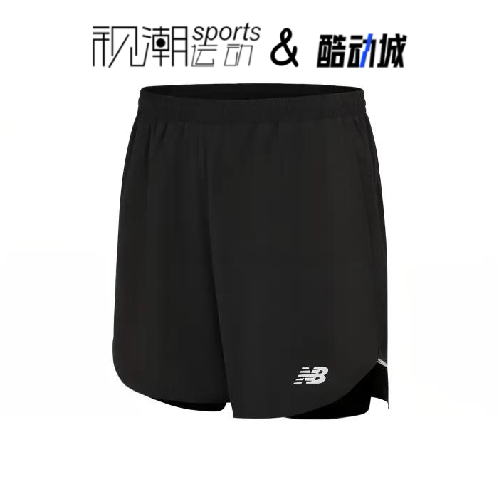 NB黑色男子休闲运动直筒短裤