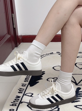 Adidas阿迪达斯Vl Court Classic白色男女舒适百搭德训板鞋JI0497