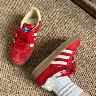 IF1808 运动板鞋 Adidas阿迪达斯Gazelle红色男女复古德训鞋 休闲鞋