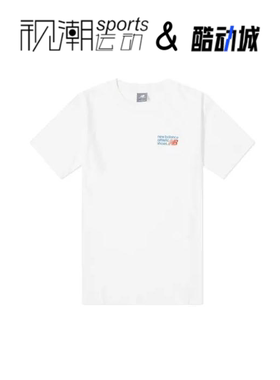 New Balance NB 白色男运动时尚休闲修身纯棉短袖T恤MT41908-SST