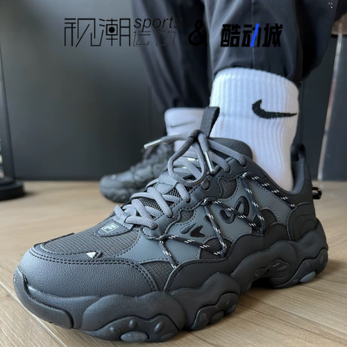 斐乐猫爪6代黑灰运动休闲老爹鞋