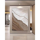 侘寂风装 CM.ART纯手绘油画 踏海 饰画客厅现代抽象玄关肌理挂画