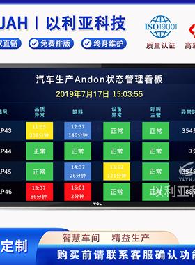 定制LCD液晶电视室内车间生产ANDON状态呼叫管理查看时长统计