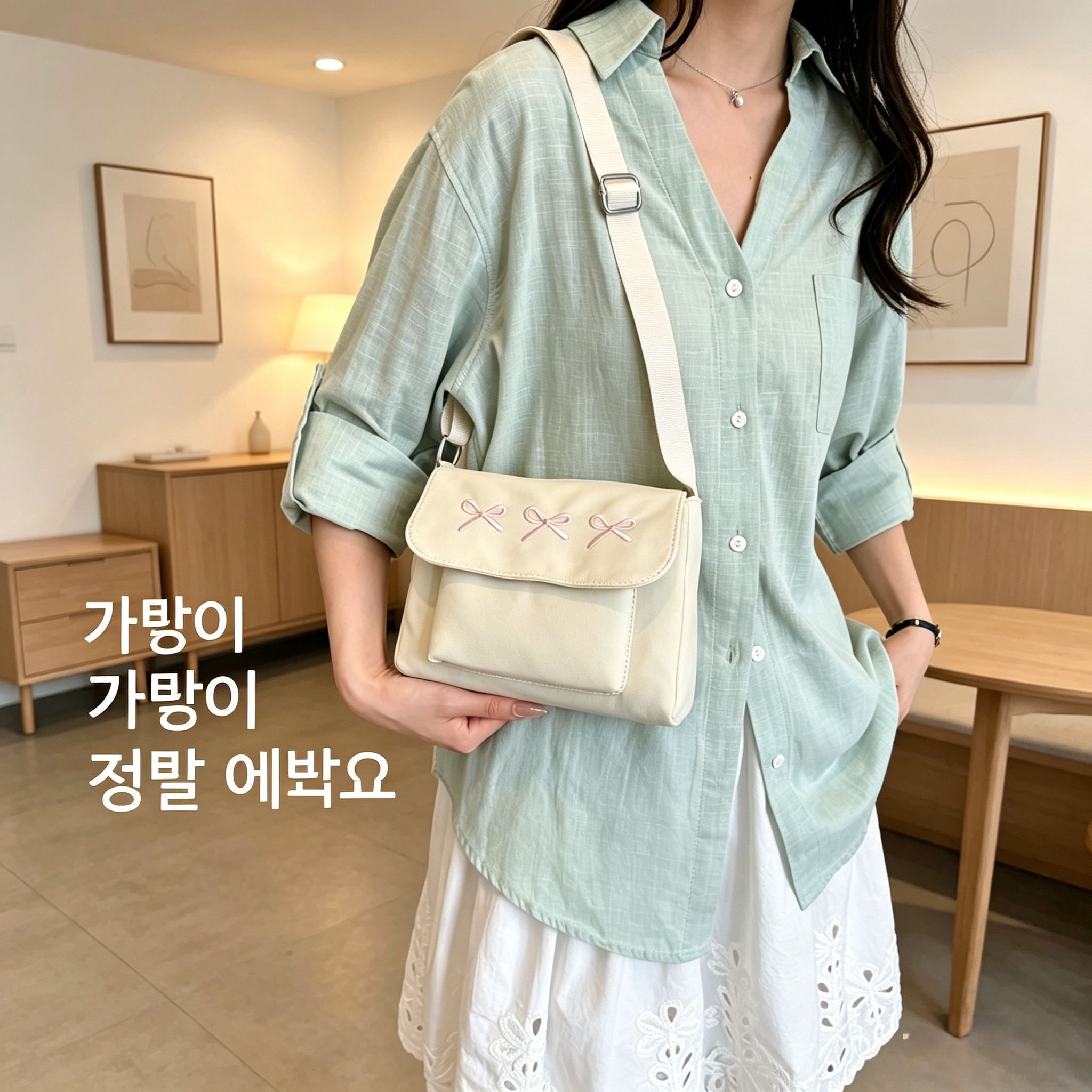 韩版少女刺绣甜美蝴蝶结单肩包帆布包街拍斜挎包JK服装搭配包女包