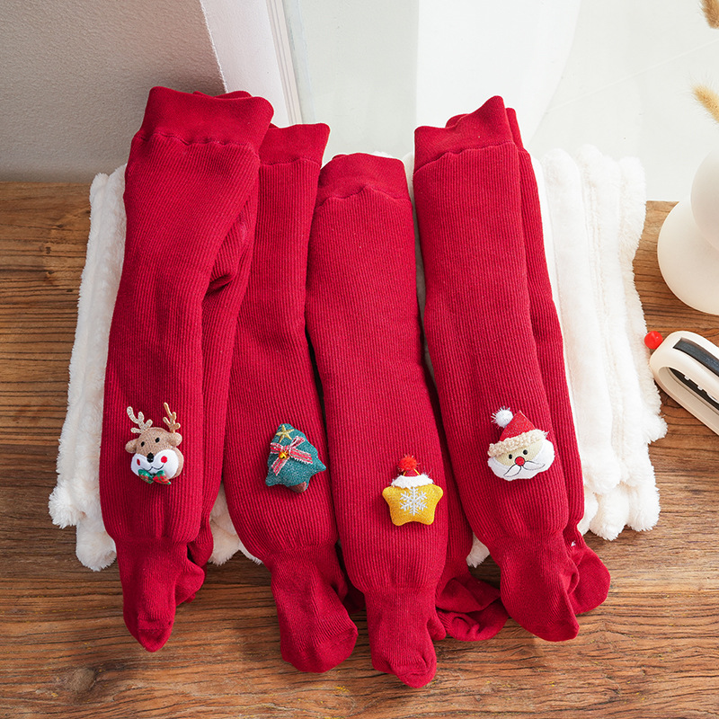 女童圣诞连脚打底裤02