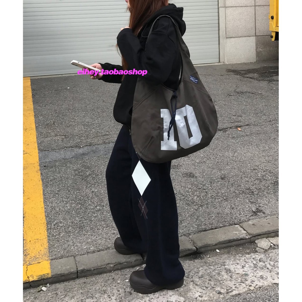 2026军绿色单肩托特包数字印花腋下包手提帆布包女包