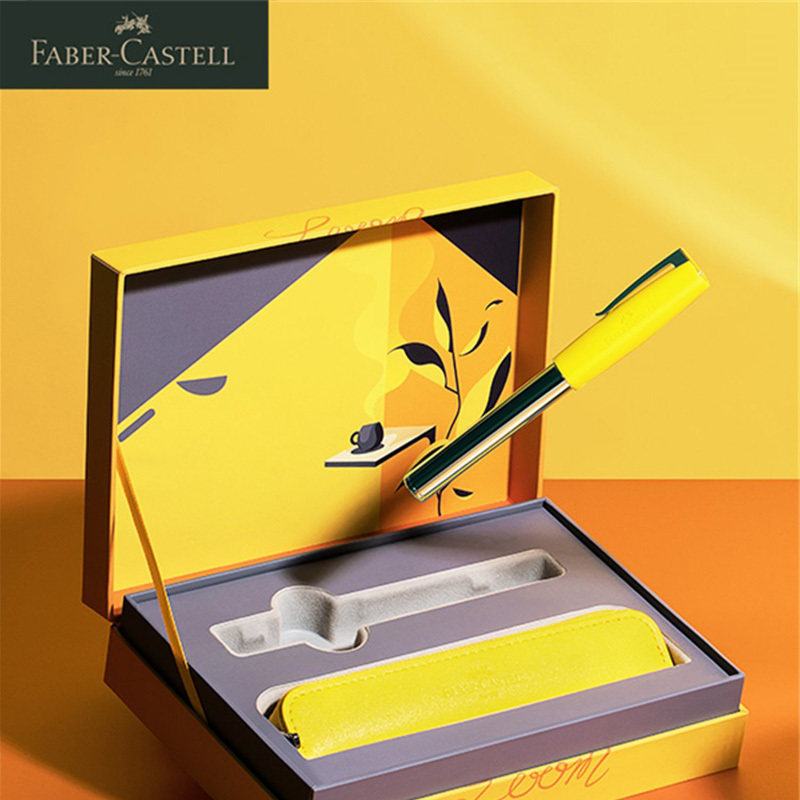 德国辉柏嘉faber castell如恩黄色时尚限量墨水钢笔套装礼盒礼品