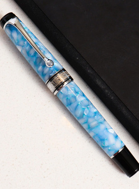 意大利原装进口AURORA奥罗拉365蓝色Optima365限量18K金尖活塞