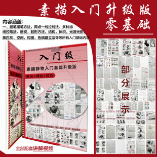【正版】8开/素描入门级升级版美术绘画基础技法美术生临摹绘画本