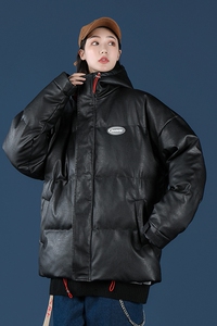 冬季港风PU皮棉服面包服男女情侣中性大码加厚皮T4029-M10图片