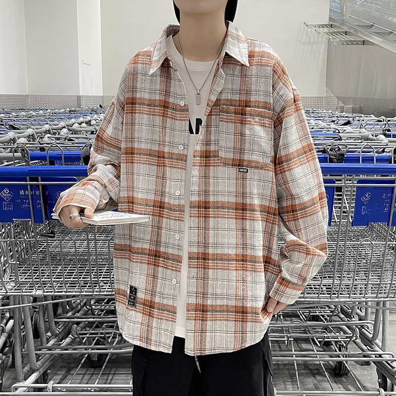 港风2021男士衬衫港风条纹格子开衫QT4029-CS01,男装衬衫,电商A021