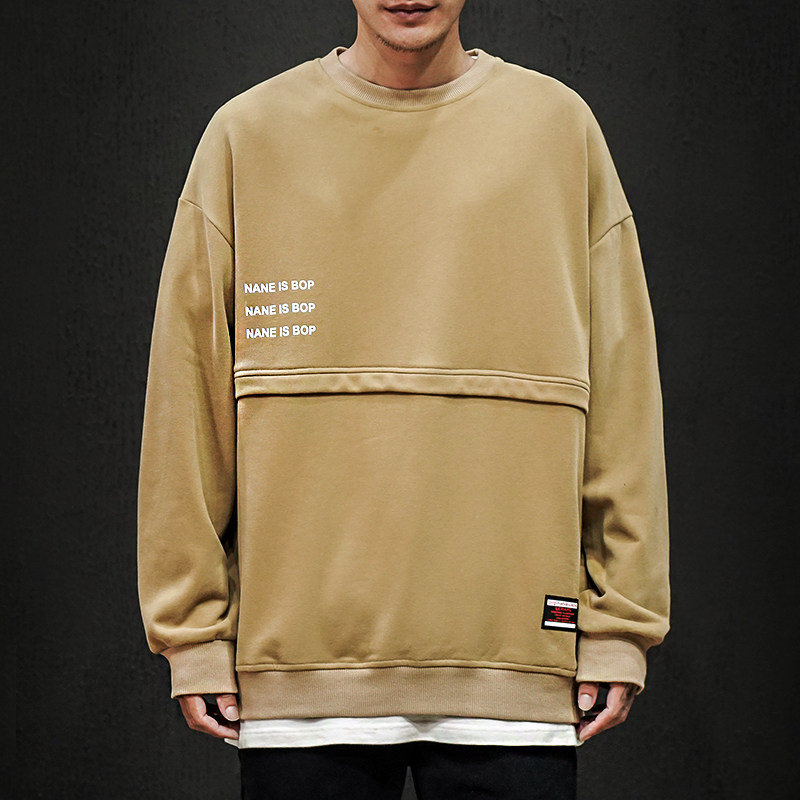 2021秋冬撞色印花套头潮大码卫衣男QT4029-W08,男装卫衣,电商A021