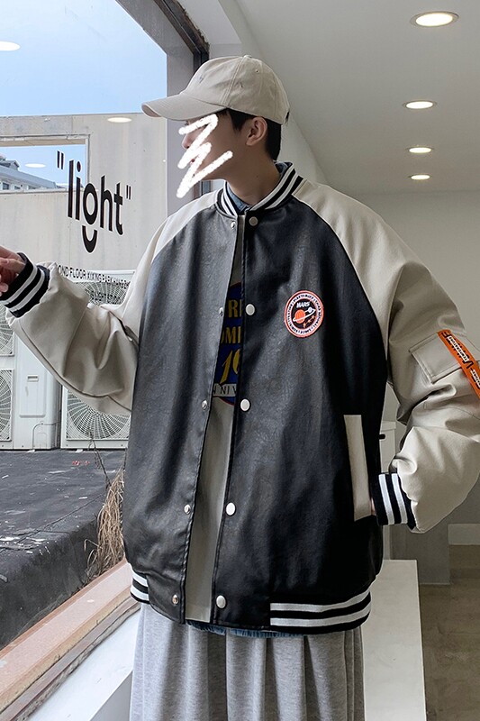 主推2021冬季PU皮棒球服棉衣加厚男QT4029-M05,男装棉衣,电商A021