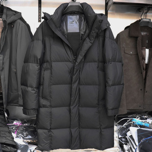 简约可脱卸帽长款 2025冬季 休闲男士 古萨驰龙男装 羽绒服25105 新款