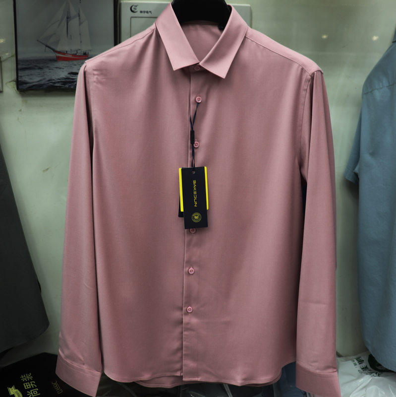 2025秋季新款巴克顿男装男士休闲长袖翻领薄款衬衫上衣舒适14888