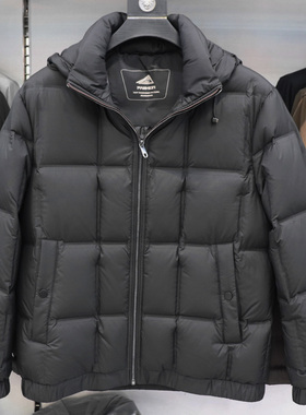 2025冬季新款卡滨杜男装休闲男士商务简约可脱卸帽羽绒服25683