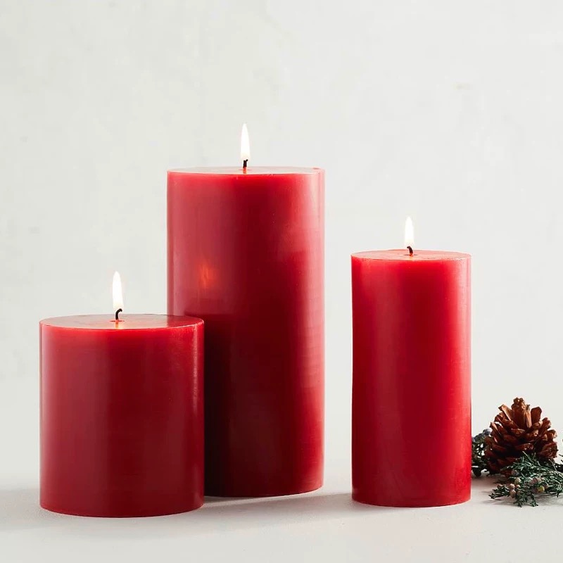 蜡烛红色圆柱蜡烛无烟无味石蜡喜庆装饰婚礼结婚蜡台浪漫烛光晚餐