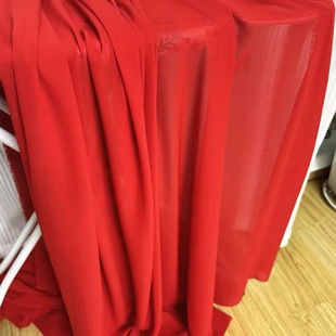 饰雪纺布料 纱幔场景装 酒红色 大红色清透半透飘逸垂感婚庆布幔