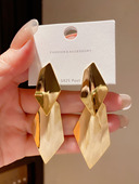 高级感金属不规则冷淡风18K金色耳环女小众气质夸张大版 耳坠耳饰