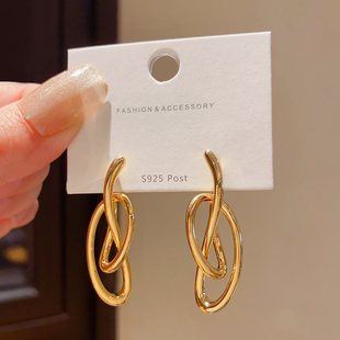 复古港风高级感夸张大耳环女小众独特设计感几何不规则耳坠耳饰