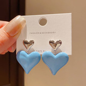 2025年新款 夸张耳饰女 欧美复古高级感滴釉爱心大耳环小众轻奢个性