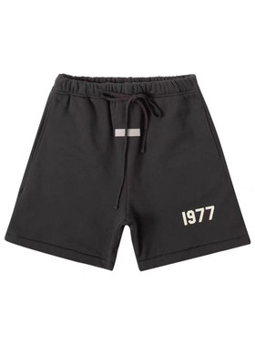 【ESS】ESS春夏1977植绒印胶短裤重磅宽松男女同款短卫裤