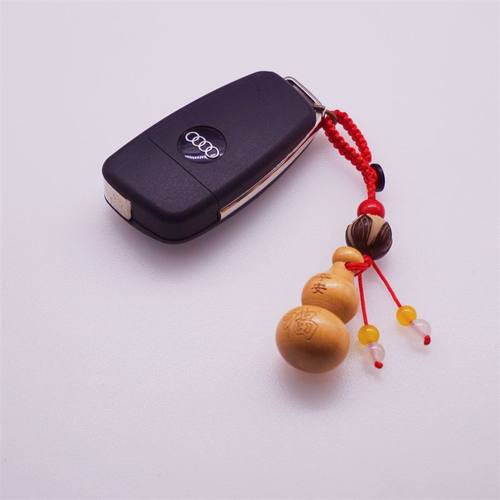 男女随身携带真桃木葫芦平安护身符朱砂葫芦钥匙扣挂件化解门对门