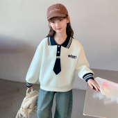 2026新款 polo领秋装 中大童春季 长袖 洋气上衣儿童装 女童卫衣春秋款