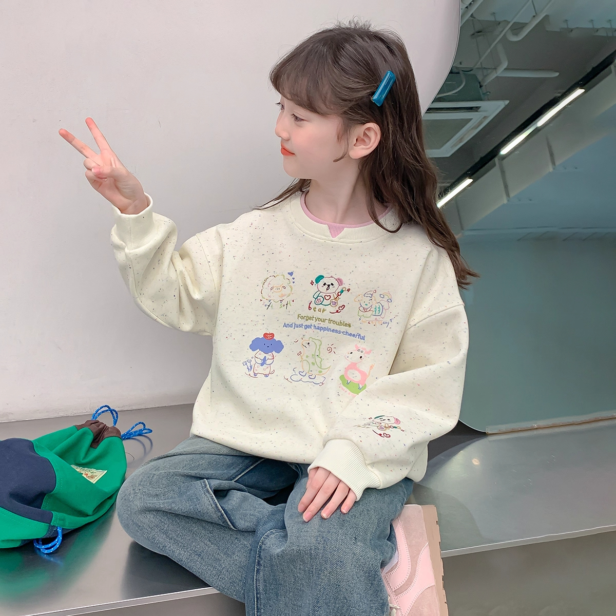 女童春秋卫衣2025新款