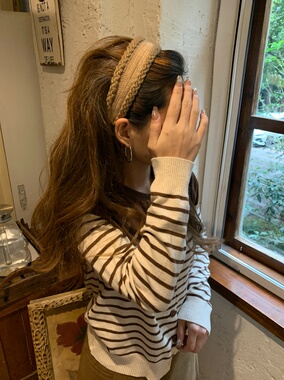 韩国手工毛线秋冬进口2025新款高级感针织发箍高颅顶头箍压发发饰