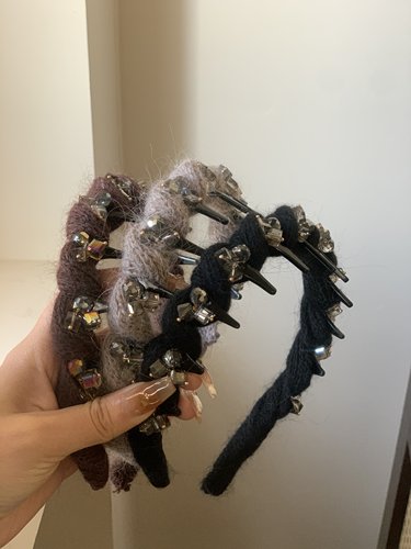 小L同学新款高级感水钻发箍