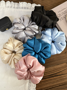 19姆米真丝充桑蚕丝养发枕头大肠发圈女轻奢温柔头花发绳睡觉发圈