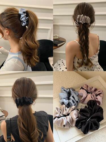 韩国缎面新款百搭香蕉夹