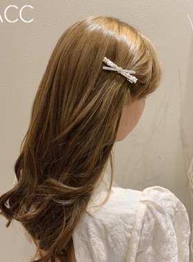 韩国东大门交叉发夹少女心珍珠钻侧边夹发饰女发夹2025新款发夹