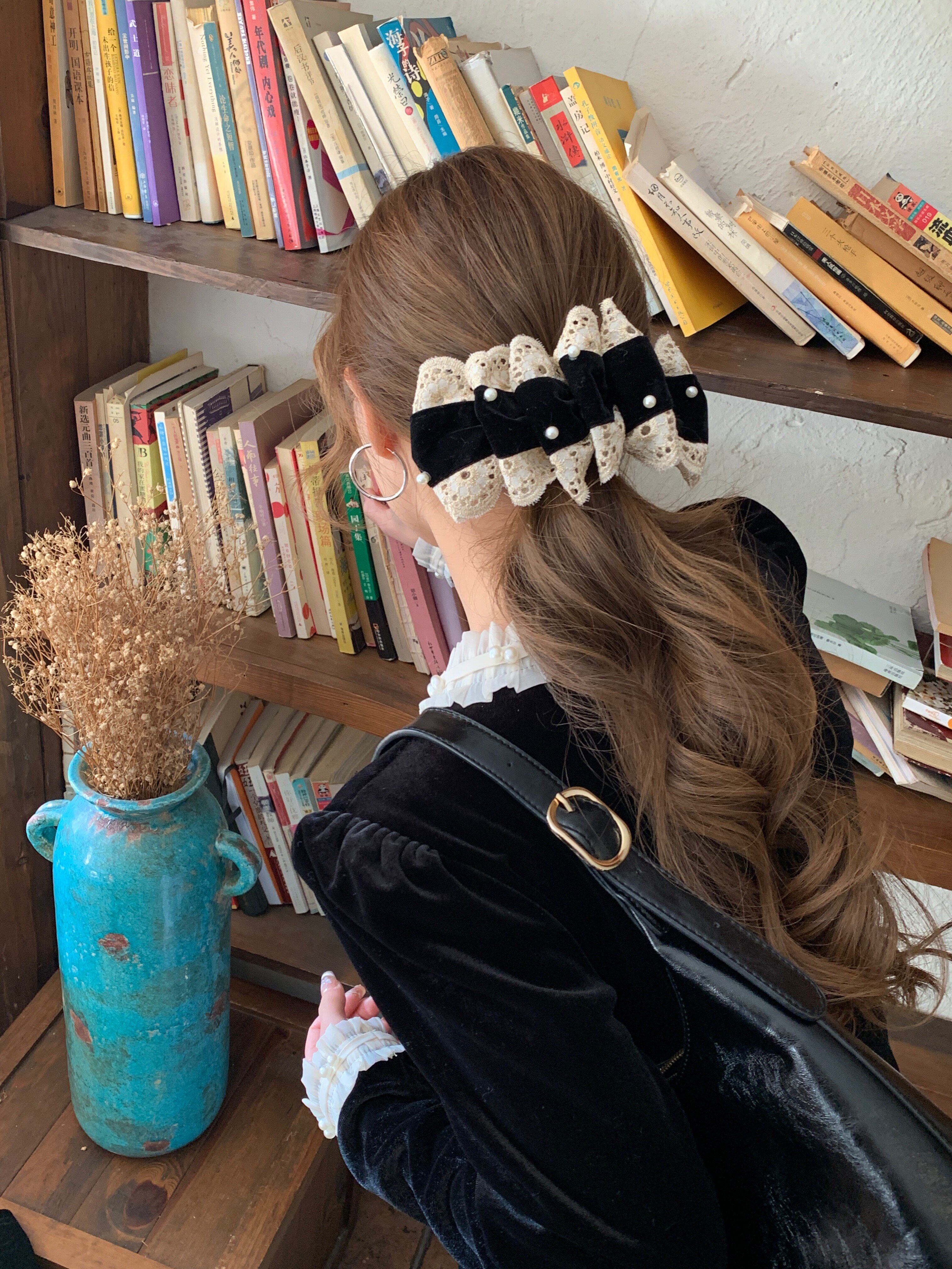 上新福利【到手29】2025新款丝绒花边丝绒珍珠弹簧夹钢夹发夹发饰,饰品/流行首饰/时尚饰品新,发饰,淘宝优惠券,粉丝福利购,淘宝优惠卷